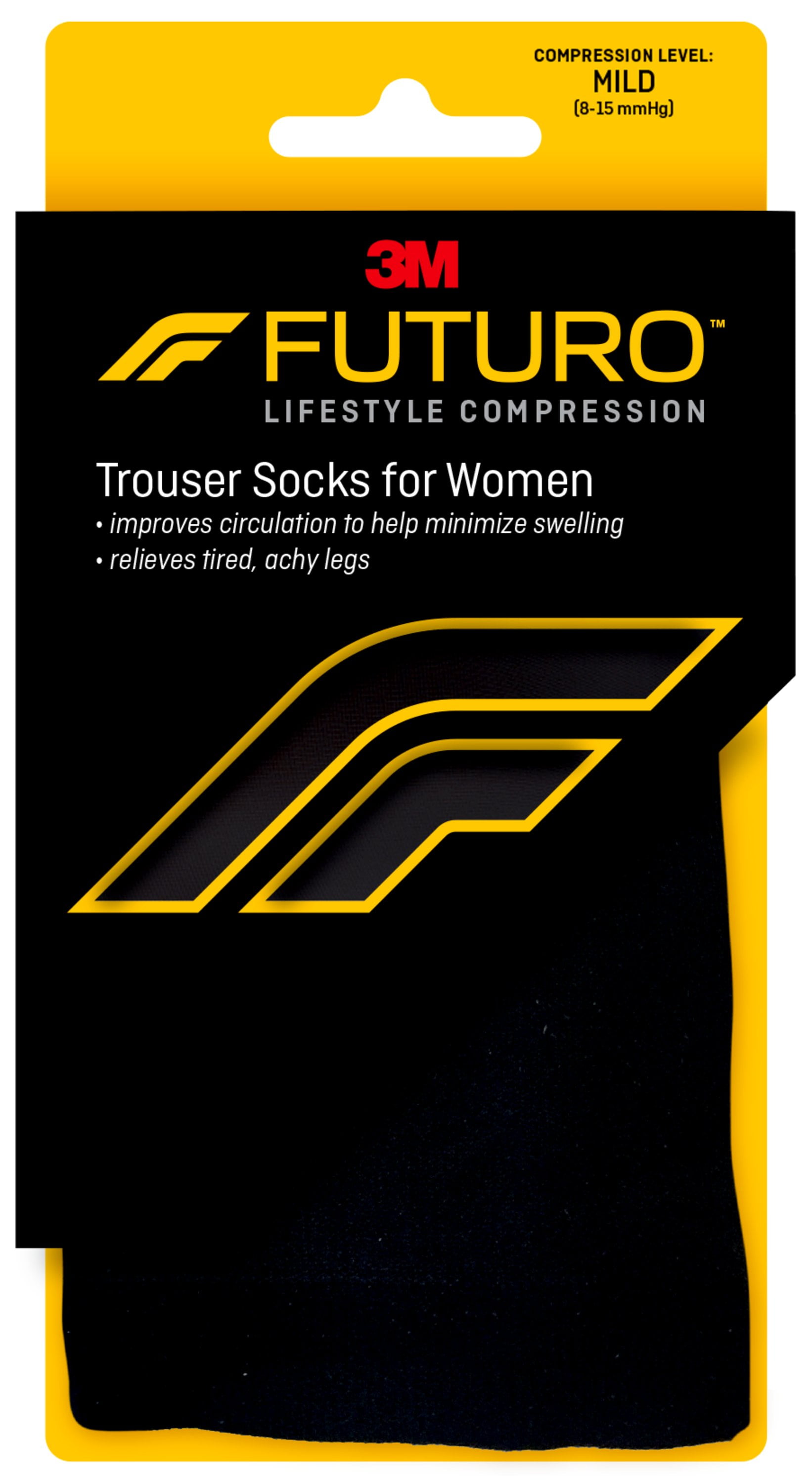 FUTURO Women's Trouser Socks, Medium, Black Mild Compression