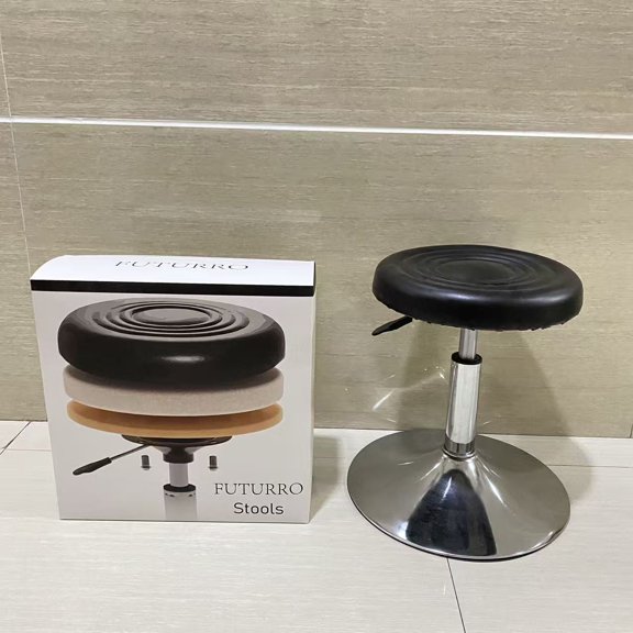 FUTURRO Stools,360 Swivel Bar Stool, Height Adjustable Barstool , Synthetic Leather with Stitching, Mid-Century Modern, Kitchen Bar, Easy Assembly