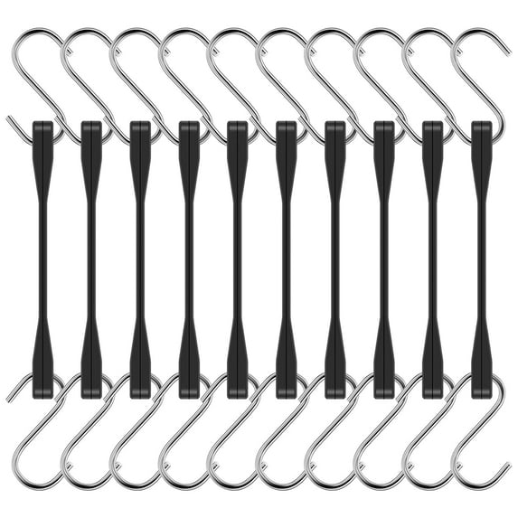 FUYGRCJ 10PCS Rubber Bungee Cords 6inch Heavy Duty Rubber Tie Down Straps with S Hook Outdoor Weatherproof Black Bungee Cords with 176 lbs Load EPDM Rubber Cords for Cargo Truck Motorcycle Boat