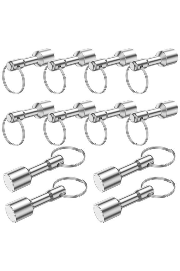 12PCS Keychain Magnets Portable Keychain Pocket Magnets Small Magnetic Key Holder Gold Silver Jewelry Tester Keychain Magnets Metal Test Magnet for Home Office