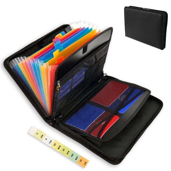 FUYGRCJ Fireproof Document Organizer, 13 Pocket Expanding File Folder, Accordion File Organizer with Waterproof Zipper for A4 Letter Size Important Papers