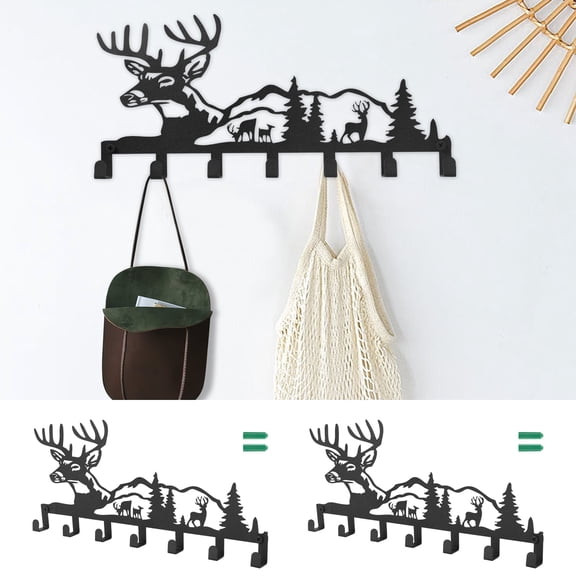 FUYGRCJ 2 Pack Key Holder, Metal Key Organizer Wall Mount Key Rack Decorative Cloth Organizer with 7 Hooks, Multipurpose Key Hooks for Hallway Entryway Office Kitchen