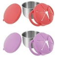 thumbnail image 1 of FUYGRCJ 2 Pack Stainless Steel Toddler Snack Cups, 9 OZ Spill-Proof Snack Containers, Snacks Holder with Silicone Lids and Handles, 1 of 11