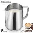 thumbnail image 1 of FUYGRCJ 20oz Milk Frothing Pitcher, Stainless Steel Espresso Steaming Pitcher with Measurement Scale, Barista Milk Frother Cup for Espresso, Cappuccino & Steaming Milk, 1 of 9