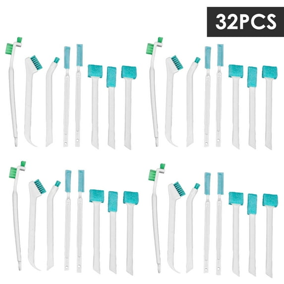 FUYGRCJ 32PCS Small Crevice Cleaning Brushes For Toilet Corner Tiny Window Door Track Groove Gap Cleaning Scrub Brush Set With Long Handle Detail Cleansing Brushes Home Kitchen Tools