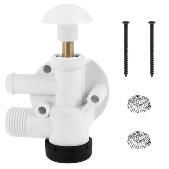 FUYGRCJ 385314349 RV Water Valve Kit RV Toilet Water Flush Valve Assembly Leak Proof Toilet Drain Valve Replacement Plastic Pedal Flush Toilet Valve Replacement for 506+ Toilets