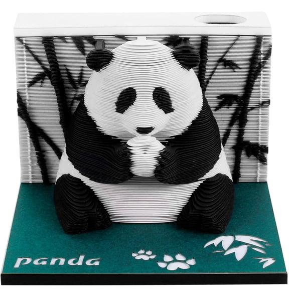 FUYGRCJ 3D Desk Calendar 2024 Calendar Creative Panda Calendar Memo Pad Tear-Away 3D Art Calendar DIY 3D Memo Pad Paper Carving Art for Home Office Desktop Decoration Gift