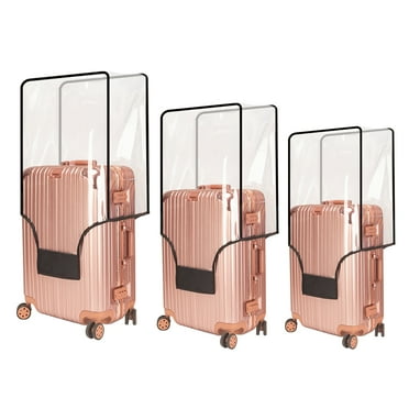 FUYGRCJ 3PCS Luggage Covers, 3 Sizes Clear Luggage Protector Cover, 20+24+28 Inch Reusable Suitcase Dust Cover, Waterproof PVC Suitcase Cover Dustproof for Luggage Travelling