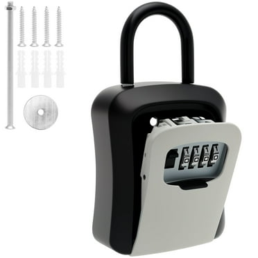 FUYGRCJ Combination Key Lock Box, 4-Digit Wall Mounted Key Storage Box, Waterproof Security Lockbox with Password Access Card Safe for Home, Hotel, School, Office, Special Car Key