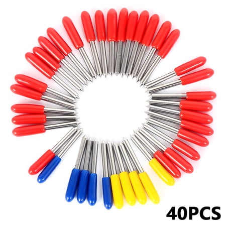 FUYGRCJ 40PCS Replacement Cutting Blades for Cricut Cutter Explore Air 2/Air 3/Maker/Maker 3 Vinyl Cutting Machines Includs 5PCS Fine Point Blade, 30PCS Standard Blaeds and 5PCS Deep Point Blades