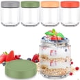 thumbnail image 1 of FUYGRCJ 4PCS Overnight Oats Jar, 16oz Overnight Oats Container with Sealed Lids, Clear Glass Fruit Yogurt Storage Containers, Airtight Seasoning Storage Jar, 1 of 7