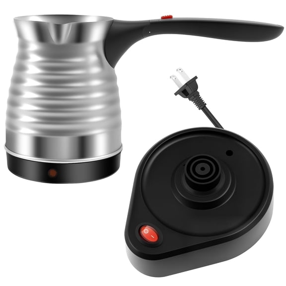 FUYGRCJ 500ml Turkish Coffee Maker, Stainless Steel Turkish Coffee Pot with Foldable Handle, 6 Cups Large Capacity Electric Turkish Coffee Maker, Thread Coffee Tea Warmer Kettle for Home Travel