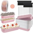thumbnail image 1 of 50 Pack Mini Loaf Pans with Lids and Spoons, 6.8oz Disposable Aluminum Foil Mini Cake Pans and Baking Tins with Sealing Stickers, Individual Dessert Container Cups for Parties and Gifts, 1 of 8