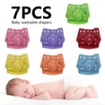 thumbnail image 1 of FUYGRCJ 7PCS Baby Diapers Reusable Nappy Cover Pants Breathable Anti Side Leakage Diaper Pants Newborn Pocket Diapers, 1 of 11