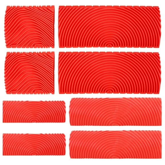 FUYGRCJ 8Pcs Wood Grain Tool Kit Rubber Wood Graining Tool Set Reusable Grain Pattern Painting Tool with Handle Wood Grain Texture Wall Painting Tool for DIY Wall Door Table