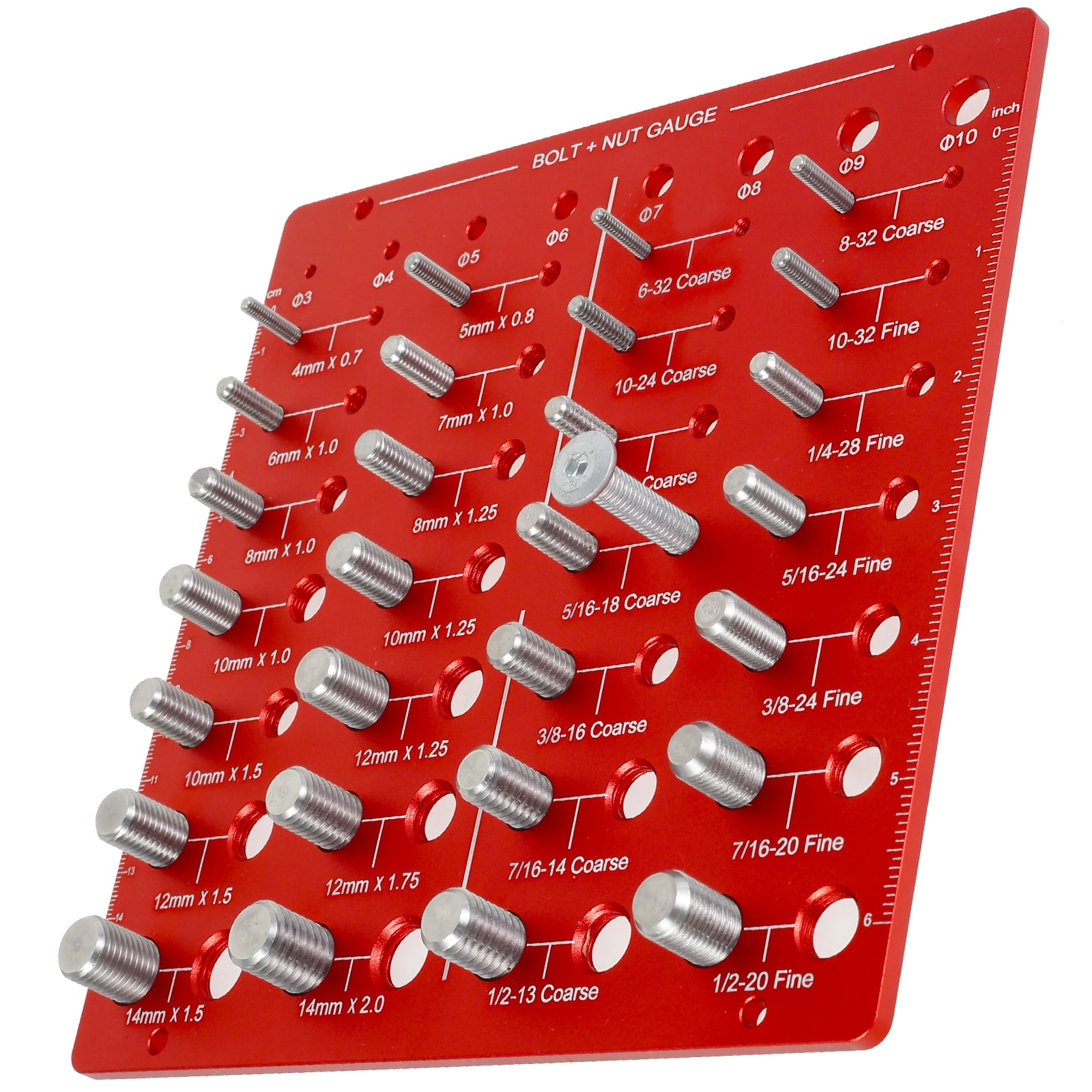 FUYGRCJ Aluminum Alloy Thread Identifier Gauge, Nut and Bolt Thread ...