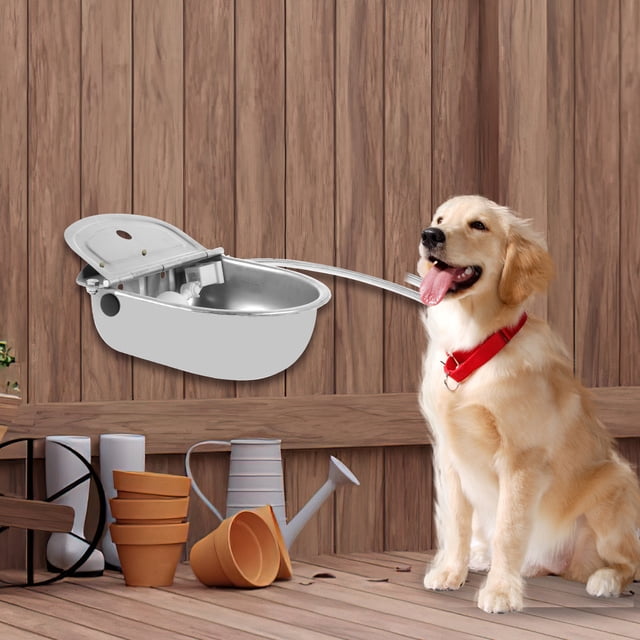 Automatic Animal Water Bowl Dispenser - 2.5L Stainless Steel Trough For Dogs, Livestock, Horses