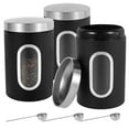 FUYGRCJ Coffee Tea Sugar Container Set with 3 Spoons Airtight Coffee