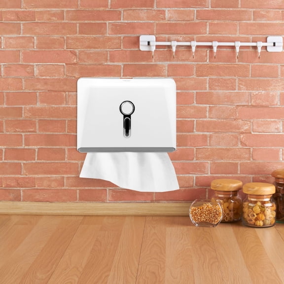 FUYGRCJ Paper Towel Dispenser, Wall Mounted Napkin Dispenser, Multifold Trifold, Z Fold, C Fold Paper Towel Holder Dispenser, Wall Adhesive or Drilling with Lock for Bathroom Restroom Kitchen