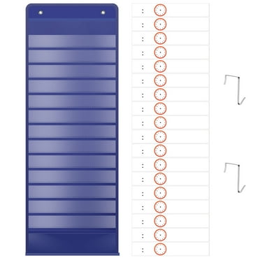 FUYGRCJ Daily Schedule Pocket Chart 14 Pockets Kids Scheduling Pocket Chart with 18 Reusable Erasable Cards Space Saving Classroom Hanging Pocket Chart for Classroom Office Home Preschool