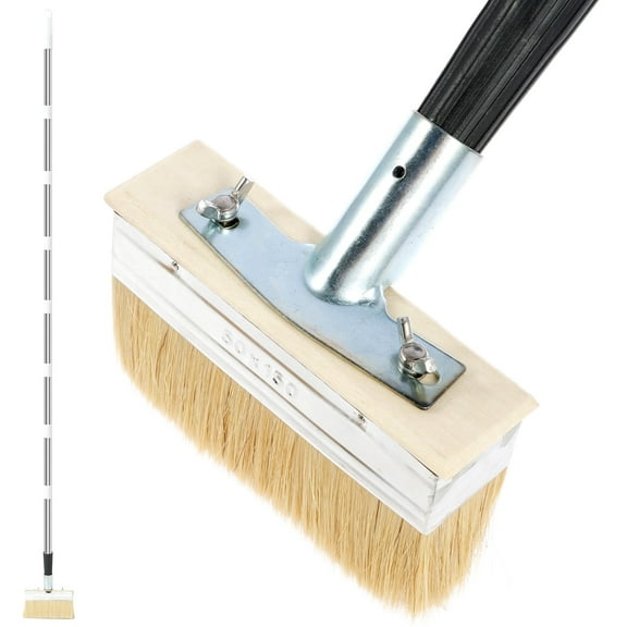 FUYGRCJ Deck Paint Brush Deck Stain Brush with Long Handle, 67inch Stainless Steel Extension Pole Deck Stain Applicator