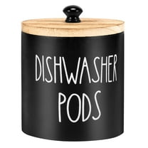 FUYGRCJ Dishwasher Pod Holder with Lid Stylish Dishwasher Tablet Container Wide Opening Dishwasher Pod Storage Round Shape Dishwasher Pod Canister Dishwasher Pod Organizer for Home Kitchens