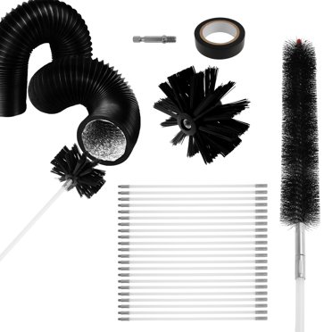 15-Foot Dryer Vent Cleaner Kit With 6" Brush Head - Lint Remover For Dryer Ducts & Fireplaces