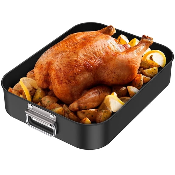 FUYGRCJ Lasagna Pan Deep, 16x11.6x3.15inch Deep Dish Lasagna Pan, 3.83lb Nonstick Baking Pan for Oven, Roasting Pan Brownie Pan with Handles, Rectangle Cake Pan for Baking, Deep Baking Pan, Bakeware