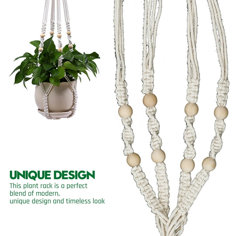 EEEkit 2/1 Pack Macrame Plant Hanger, Wall Hanging, Indoor Outdoor Hanging Plant Basket Holder Hanging Planter Stand Flower Pots Boho Home Decor for Decorations - Cotton Rope, 4 Legs 41 Inch EEEkit 2/1 Pack Macrame Plant Hanger, Wall Hanging, Indoor Outdoor Hanging Plant Basket Holder Hanging Planter Stand Flower Pots Boho Home Decor for Decorations - Cotton Rope, 4 Legs 41 Inch