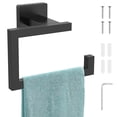 thumbnail image 1 of FUYGRCJ Matte Black Square Towel Ring, Multifunctional Toilet Paper and Hand Towel Holder for Bathroom Wall Mount, Stainless Steel Heavy Duty Towel Hanger for Shower, Kitchen, Toilet, 1 of 11