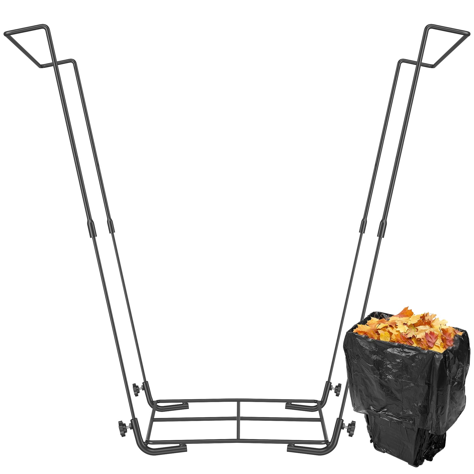 FUYGRCJ Outdoor Trash Bag Holder Stand Heavy Duty Metal Garden Garbage ...