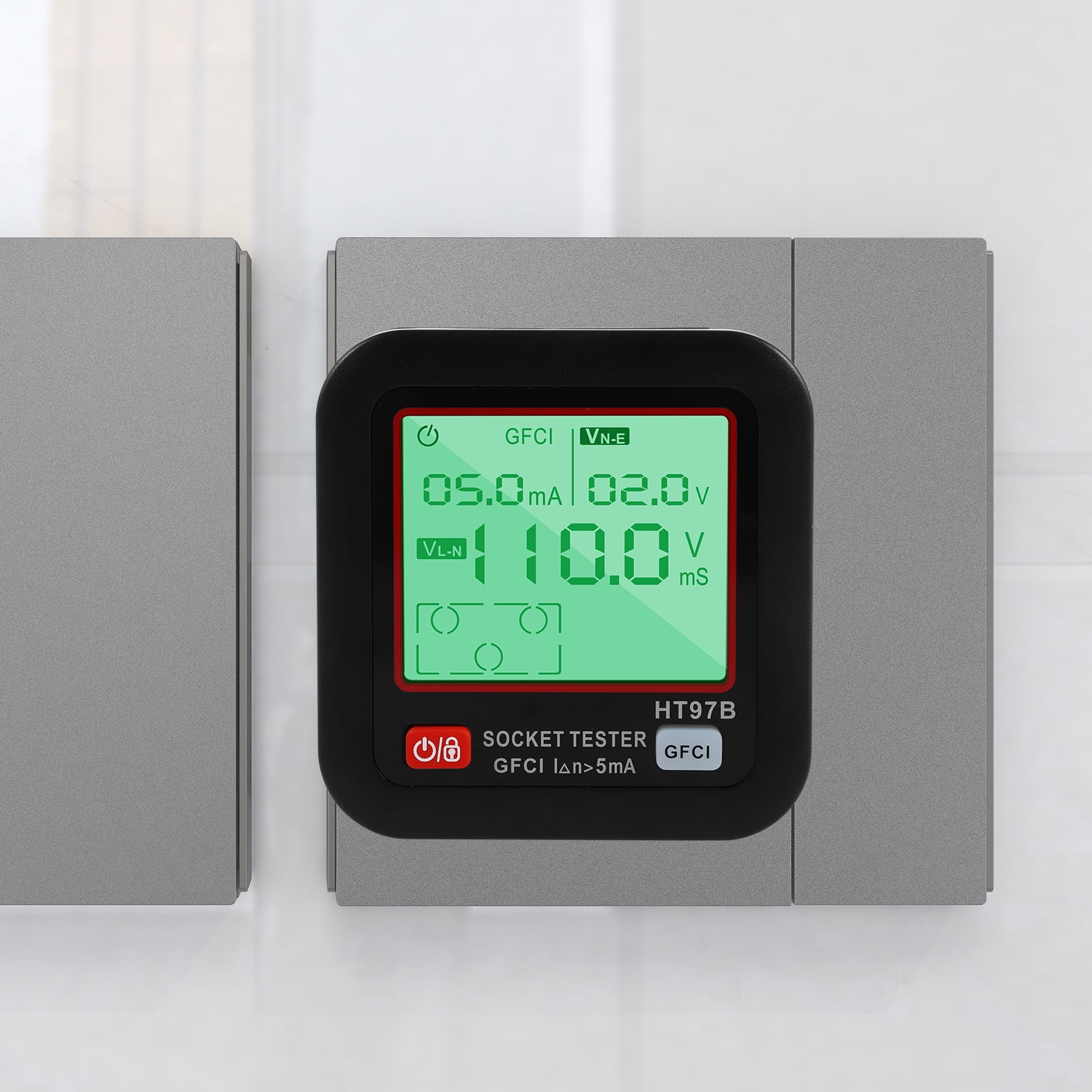 FUYGRCJ Outlet Tester with LCD Display Electrical GFCI Trip Tester