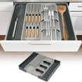 FUYGRCJ Plastic Silverware Drawer Organizer Large Capacity Expandable