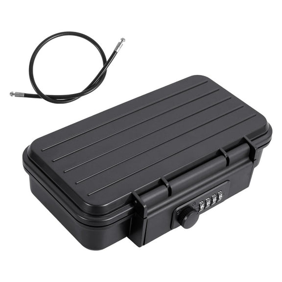 FUYGRCJ Combination Security Case, Portable Safe Box, 4-Digit Combination Key Lock Box with Code, ABS Anti-Theft Travel Safe Lockbox Case with Removable Chain, Cash Box for Beach, Gym, Hotel, Dorm