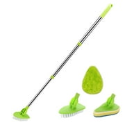 Tzdxfgl Scrub Cleaning Brush with Long Handle 3 in 1 Shower Cleaning Brush Tub Tile Scrubber Brush Extendable Multifunctional 18
