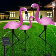 FUYGRCJ Solar Flamingo Light IP55 Waterproof LED Flamingo Stake Light Auto On/Off Pink Flamingo Garden Floor Lamp Decorative Landscape Ground Lamp