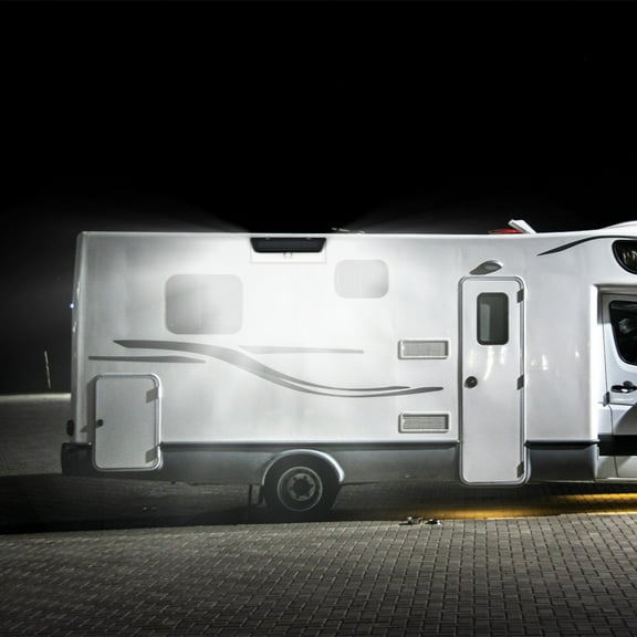 FUYGRCJ Solar RV Porch Light 118 LED RV Motion Sensor Light with Remote Control IP65 Waterproof RV Exterior Lights with 3 Modes 270 ° Wide Angle Camper Outdoor Lights for RV Camper Trailers