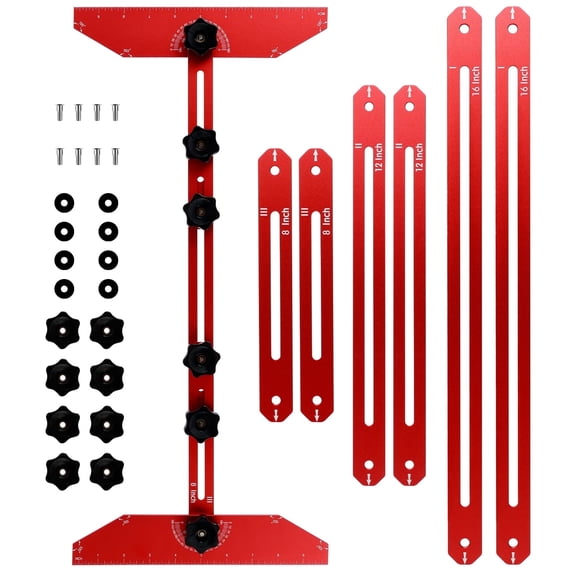 FUYGRCJ Stair Measuring Ruler Set Aluminum Alloy Stair Tread Template Tool 11-60 Inch Precise Stair Tread Gauge Portable Stair Tread and Shelf Template Jig Layout Tool for Woodworking