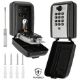 thumbnail image 1 of FUYGRCJ Sturdy Key Lock Box, 12 Digit Combination Lock Box with Code, Wall-Mounted Key Storage Lockbox for House Keys, Large Capacity Hanging Key Hiders with Resttable Code for Home, Office, Garage, 1 of 11