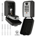 thumbnail image 1 of Wall-Mounted Key Lock Box, 12 Digit Combination Lock Box for Keys with Resttable Code, Weatherproof Outdoor Lockbox, Large Capacity Key Safe Storage Lock Box for Home, Office, Garage, 1 of 11