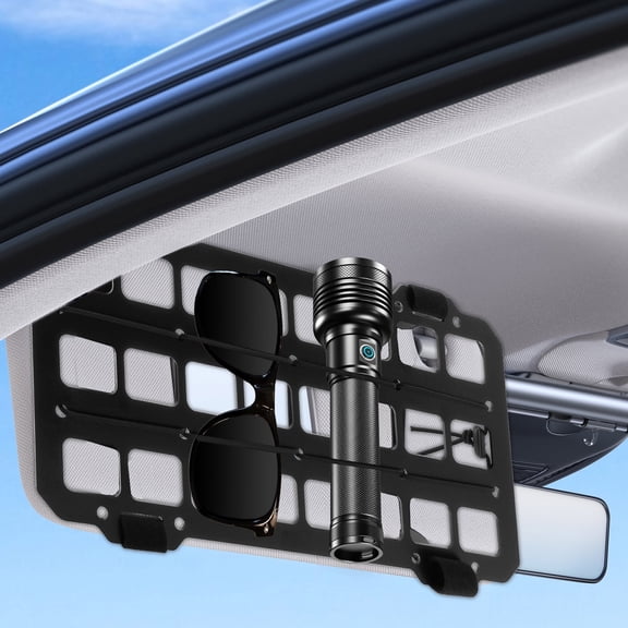 FUYGRCJ Vehicle Rigid Molle Panel, Tactical Gear Car Sun Visor Organizer Storage Rack, Truck Mount Plate Insert Panels, Storage Holder Visor for Truck Equipment Mount Plate Modular Storage Shelf