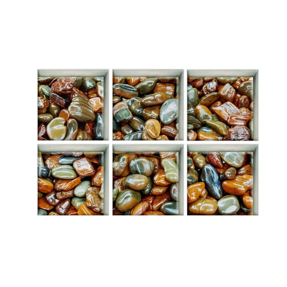 FUYPSE 2026 New Arrivals 6Pcs Bath Treads Stickers Stone Pattern Square Adhesive Anti Slip Tub Safety Decals Mat Waterproof Shower Tub Sticker Bathtub Appliques for Bath Pools Home Decor