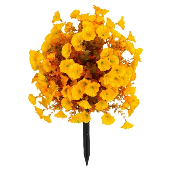 FUYPSE 2026 New Arrivals Artificial Fall Topiary Ball Flowers for Outdoor Decoration with Spike, UV Resistant Fake Autumn Floral Shrubs, Realistic Faux Bushes Plants for Garden, Yard, Porch