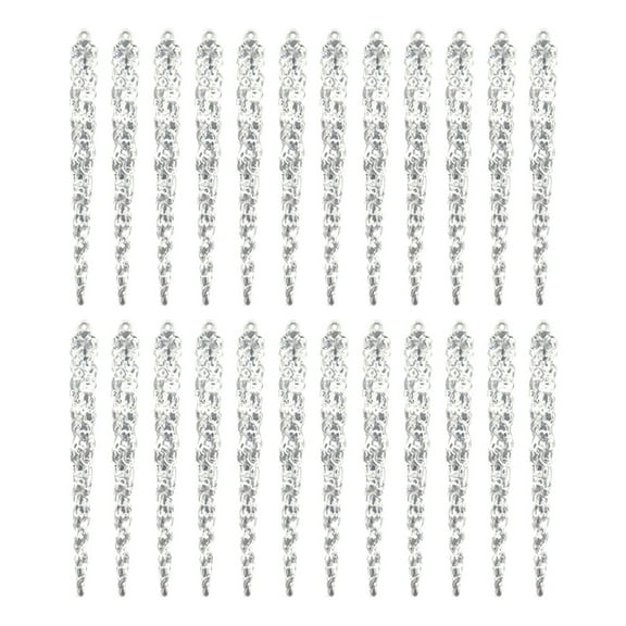 FUYPSE 2026 New Arrivals Christmas Tree Ornaments Glass Icicle Christmas Ornament Set of 24