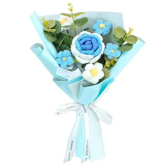 FUYPSE 2026 New Arrivals Crochet Flowers Rose Artificial Flower,Handmade Crochet Flowers Bouquet,Crochet Knitted Flowers Gifts for Mom Lover Friend Home Decor,for Girlfriend Birthday Home Decor