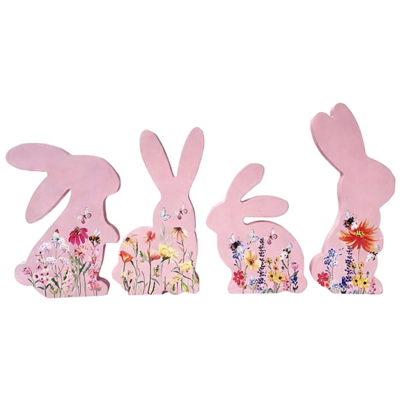FUYPSE 2026 New Arrivals Desktop Ornament Easter Decorative Figurine Density Board Spring Festival Decoration DRY Wooden Handicraft
