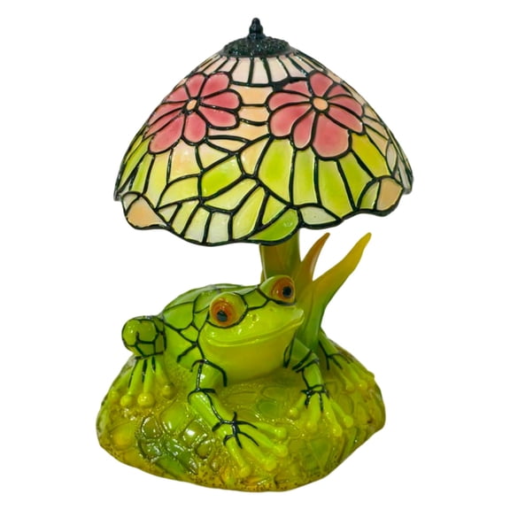 FUYPSE 2026 New Arrivals Desktop Ornament Frog and Flower Table Lamp Bedside Lamps LED Reading Light Rustic Table Lamps Flower Lamp Nightstand Tables Light for Bedroom Living Room Dorm Desk H