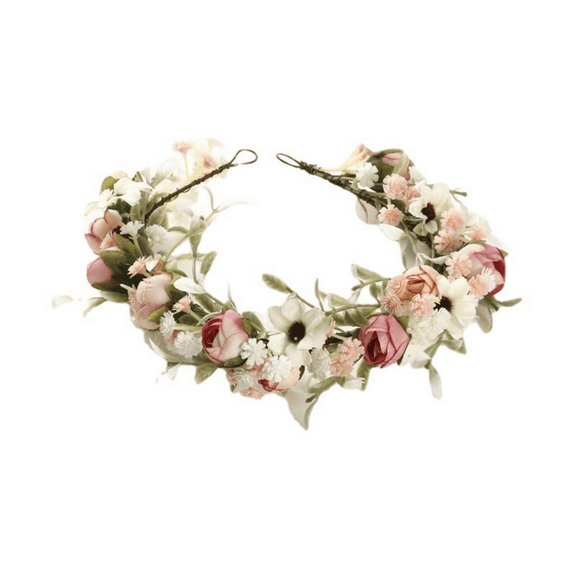 FUYPSE 2026 New Arrivals Wreath Flower Headband Handmade Adjustable Flower Wreath Headband Crown Garland Headpiece Wedding Festival