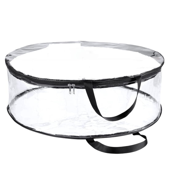 FUYPSE 2026 New Arrivals Home Textile Storage Furniture Christmas Wreath Storage Bag 24 Inch PVC Holiday Organizer Reusable Storage Container for Christmas Decorations Home Daily Use