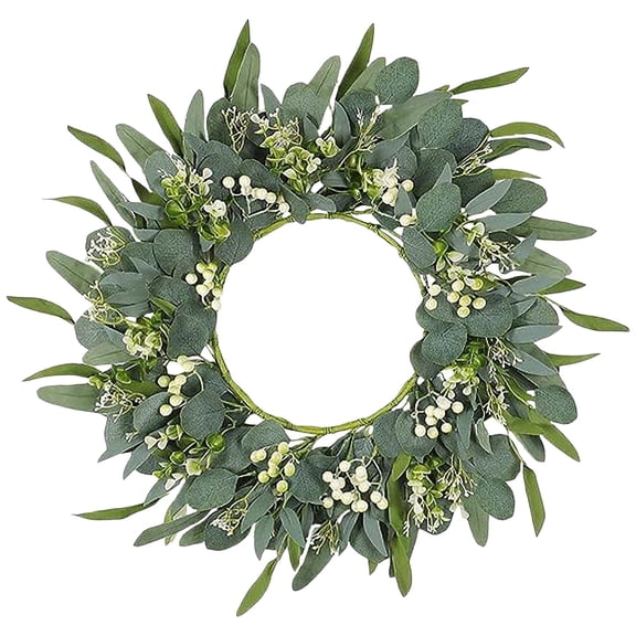 FUYPSE 2026 New Arrivals Large Eucalyptus Wreaths for Front Door, Eucalyptus Wreath，Handmade Artificial Spring Summer Wreath for Home, Farmhouse,Wall Decor,Outside All Seasons